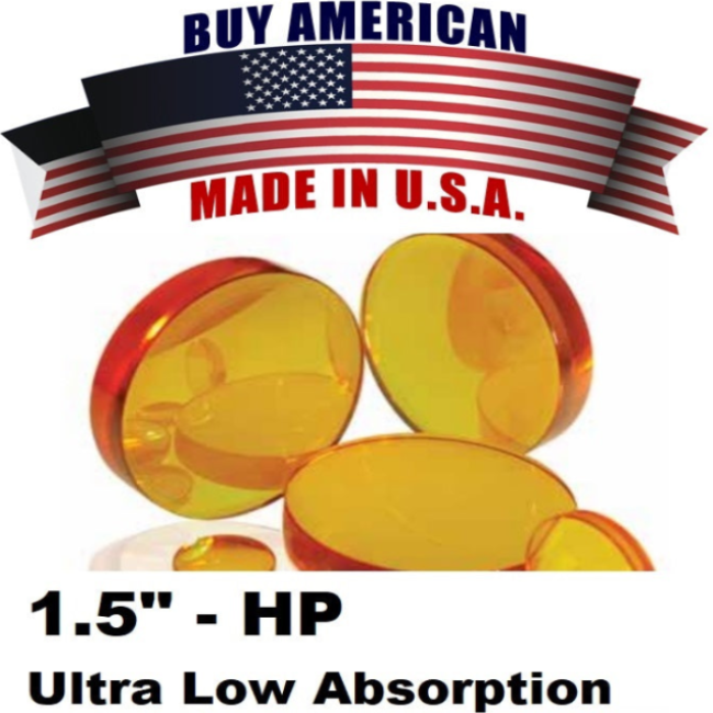 60697LA - LM-38.1-Z-190.5-7.40-ARHP - Lens Meniscus MP5 Dia 1.5" (38.1mm), FL 7.5" (190.5mm) ET .290" (7.4mm). Suitable for Trumpf® Laser - HP - Low Absorption