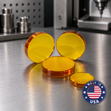 4-05094 - Focus Lens. Dia 1.5" (38.1mm), FL 5" (127mm), ET .354" (9mm) AR Suitable for Bystronic® Co2 Laser